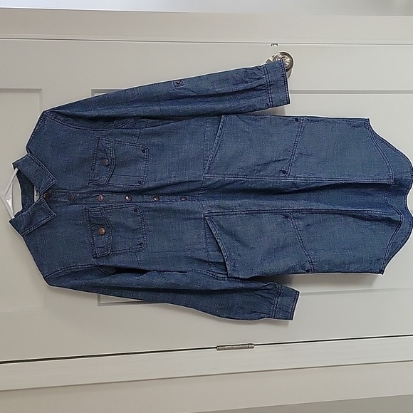 Duluth Trading Organic Cotton Rootstock Denim Long Sleeve Gardening Dress SZ XS - Picture 2 of 14